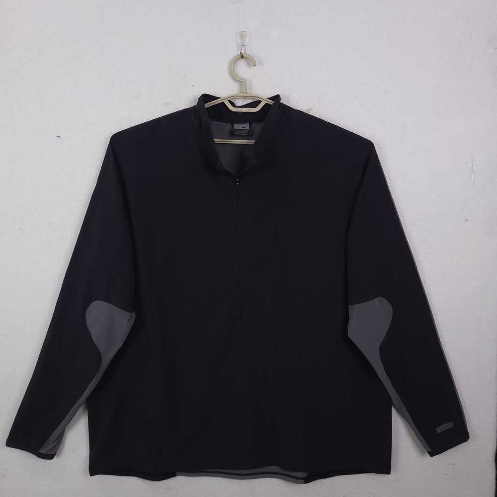 Nike 1/4 Zip Pullover Mens 4XL Black Grey Active Running Cycling Top